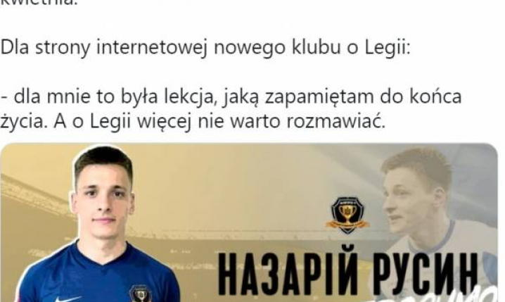 Rusyn na temat swojego niedawnego pobytu w Legii xD